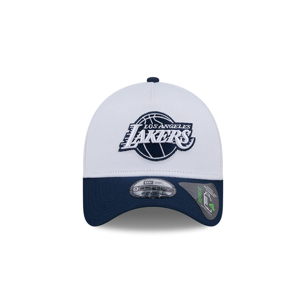LA Lakers Hat - 2-Tone Oceanside Blue Repreve 9Forty A-Frame NBA Snapback Cap - New Era